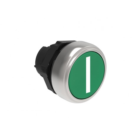 LPCB1113 LOVATO PUSHBUTTON ACTUATOR, SPRING RETURN, WITH SYMBOL Ø22MM PLATINUM SERIES, FLUSH, I / GREEN