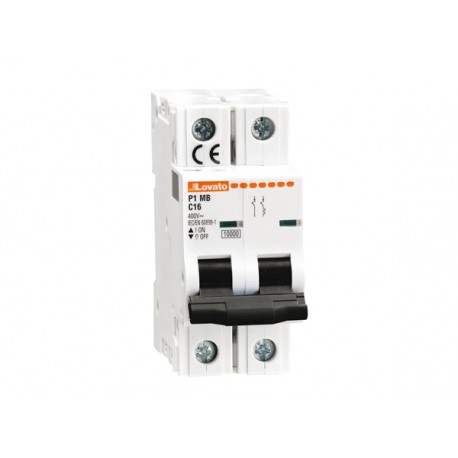 P1MB1NC63 LOVATO MINIATURE CIRCUIT BREAKER, 1P+N 6KA. 2 MODULES, CHARACTERISTIC C, 63A