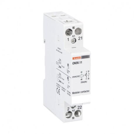 CN2011024 LOVATO Contactor modular Bipolar 1NA+1NC 20A 24V AC/DC