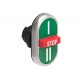 LPCB7345 LOVATO Pulsador Platinum Triple con símbolo I-STOP-II Verde/Rojo/Verde