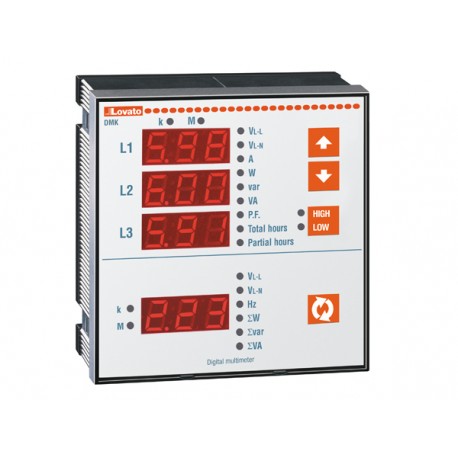 DMK22 LOVATO FLUSH-MOUNT LED MULTIMETER, NON EXPANDABLE, 47 ELECTRICAL PARAMETERS, VERSION WITH ENERGY METER..