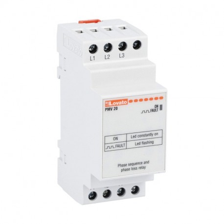 PMV20A600 LOVATO VOLTAGE MONITORING RELAY FOR THREE-PHASE SYSTEM, WITHOUT NEUTRAL, PHASE LOSS AND INCORRECT ..