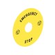 LPXAU113 LOVATO PLASTIC DISK FOR MUSHROOM HEAD PUSHBUTTONS, EMERGENCY/STOP Ø90MM / 3.5IN