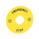 LPXAU113 LOVATO Disco plástico para pulsadores de seta Ø 90 EMERGENCY STOP