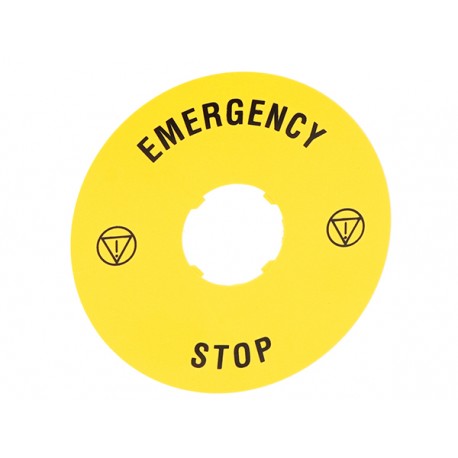 LPXAU113 LOVATO DISCO PLASTICO PER PULSANTI A FUNGO, EMERGENCY STOP Ø90MM