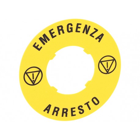 LPXAU114 LOVATO Text EMERGENZA ARRESTO Ø60mm / 2.4in