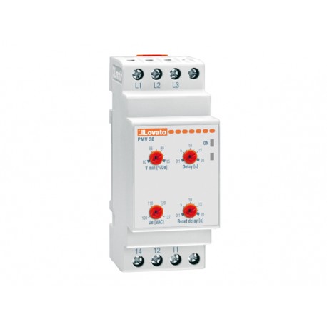 PMV30A600 LOVATO VOLTAGE MONITORING RELAY FOR THREE-PHASE SYSTEM, WITHOUT NEUTRAL, MINIMUM AC VOLTAGE. PHASE..