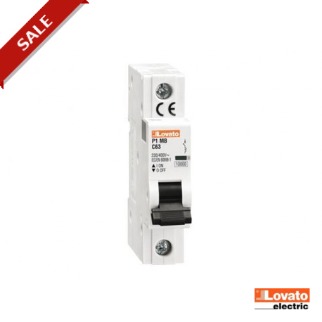 P1 MB 1P C32 P1MB1PC32 LOVATO ELECTRIC MINIATURE CIRCUIT BREAKER, 1P 10KA. 1 MODULE, CHARACTERISTIC C, 32A