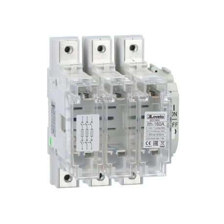 GE0160N LOVATO INTERRUTTORE SEZIONATORE TRIPOLARE, CON PORTAFUSIBILE NH, 160A