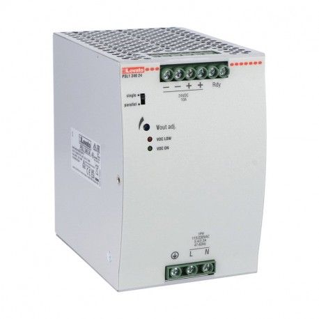 PSL124024 LOVATO DIN RAIL COMMUTATION ALIMENTATION, PHASE UNIQUE. 24VDC, 10A / 240W