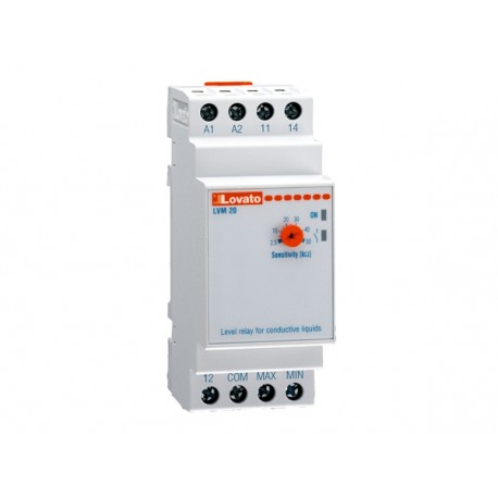 LVM20A024 LOVATO Relé de nivel para líquidos conductores Vaciado 24V AC