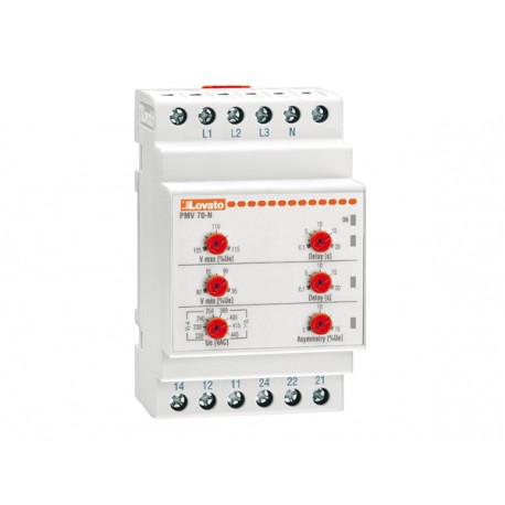 PMV70NA240 LOVATO VOLTAGE MONITORING RELAY FOR THREE-PHASE SYSTEM, WITH OR WITHOUT NEUTRAL, MINIMUM AND MAXI..