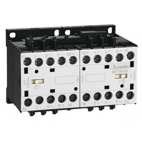 11BGT1210A400 BGT1210A400 LOVATO REVERSING CONTACTOR ASSEMBLY, AC COIL, BUILT-IN INTERLOCK WITH POWER WIRING..