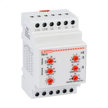 PMA50A415 LOVATO PUMP PROTECTION RELAY FOR SINGLE AND THREE-PHASE SYSTEMS, MAXIMUM AC CURRENT AND MINIMUM CO..
