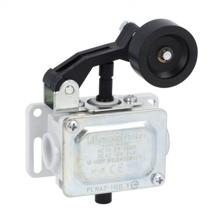 PLNA2HSB LOVATO FINECORSA METALLICO SERIE PL, A LEVA CON ROTELLA CENTRALE, CONTATTI 2NC. IP40