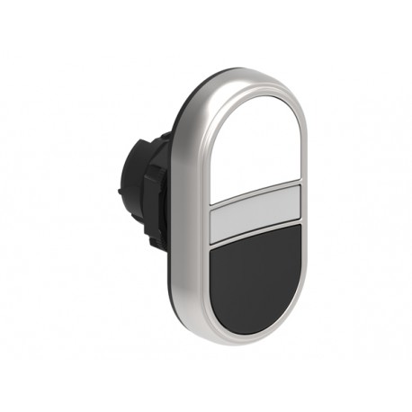 LPCBL7114 LOVATO Pulsador Luminoso Platinum Doble con 2 pulsadores rasantes Blanco/Negro