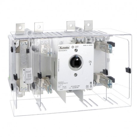 GE0630NT4 LOVATO FOUR-POLE SWITCH DISCONNECTOR, WITH NH FUSE HOLDER, 400A
