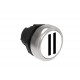 LPCB1128 LOVATO PUSHBUTTON ACTUATOR, SPRING RETURN, WITH SYMBOL Ø22MM PLATINUM SERIES, FLUSH, II / WHITE