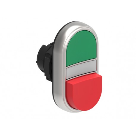 LPCBL7213 LOVATO Pulsador Luminoso Platinum Doble con 1 pulsador saliente y 1 rasante Verde/Rojo