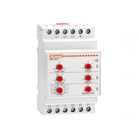 PMV70NA600 LOVATO VOLTAGE MONITORING RELAY FOR THREE-PHASE SYSTEM, WITH OR WITHOUT NEUTRAL, MINIMUM AND MAXI..