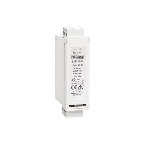 EXP1003 LOVATO EXPANSION MODULE EXP SERIES FOR FLUSH-MOUNT PRODUCTS, 2 RELAY OUTPUTS, RATED 5A 250VAC