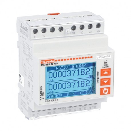 DMED310T2MID LOVATO Anschluss über Stromw./5A, 4TE, 2 programmierbare statishe Ausgänge, Multimessung, erwei..