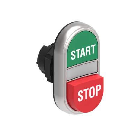 LPCBL7233 LOVATO Pulsador Luminoso Platinum Doble con 1 pulsador saliente y 1 rasante STAR/STOP Verde/Rojo