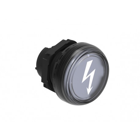 LPL1187 LOVATO TESTA PER INDICATORI LUMINOSI Ø22MM SERIE PLATINUM, TRASPARENTE CON SIMBOLO "TENSIONE PERICOL..