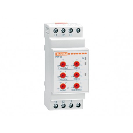 PMV50A575 LOVATO VOLTAGE MONITORING RELAY FOR THREE-PHASE SYSTEM, WITHOUT NEUTRAL, MINIMUM AND MAXIMUM AC VO..