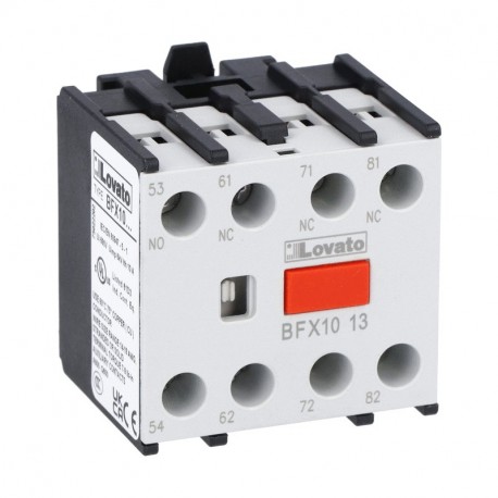 BFX1013 LOVATO CONTATTO AUSILIARIO CON AGGANCIO CENTRALE. ATTACCHI A VITE, PER CONTATTORI SERIE BF, 1NA + 3NC