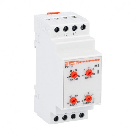 PMV30A575 LOVATO VOLTAGE MONITORING RELAY FOR THREE-PHASE SYSTEM, WITHOUT NEUTRAL, MINIMUM AC VOLTAGE. PHASE..