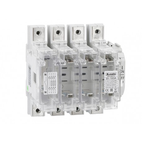 GE0160NT4 LOVATO INTERRUTTORE SEZIONATORE QUADRIPOLARE, CON PORTAFUSIBILE NH, 160A