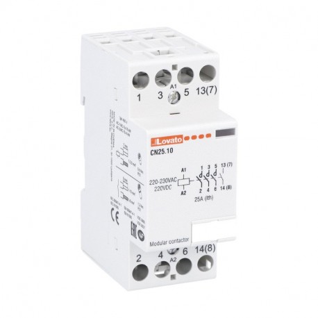 CN2510220 LOVATO Contactor modular Tripolar o tetrapolar 25A 220V AC/DC