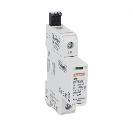 SA01PA320R LOVATO SCARICATORE DI SOVRATENSIONE TIPO 1, 2 A CARTUCCIA ESTRAIBILE, CORRENTE IMPULSIVA IIMP (10..