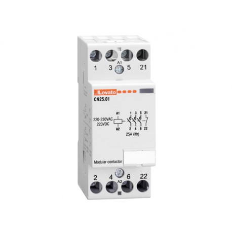 CN2501024 LOVATO Contactor modular Tripolar o tetrapolar 25A 24V AC/DC