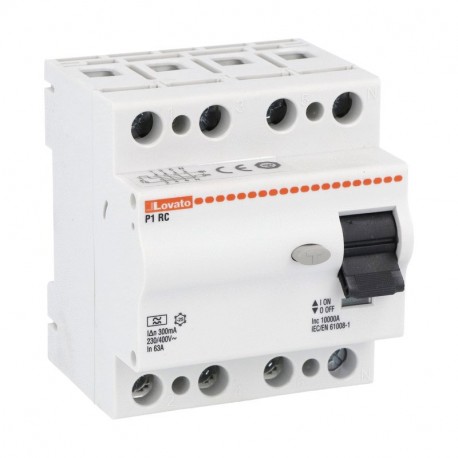 P1RC4P63A030 LOVATO Fehlerstromschalter, 2 und 4 MODULE, 4P TYP A, 63A