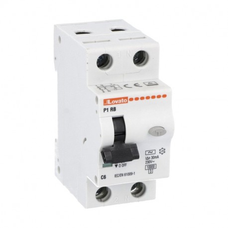 P1RB1NC06AC300 LOVATO INTERRUTTORE MAGNETOTERMICO DIFFERENZIALE, 10KA. 2 MODULI, 1P+N – TIPO AC, 32A, 300mA