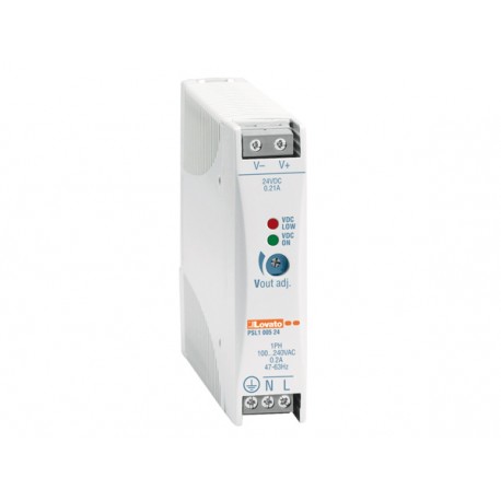 PSL101824 LOVATO ALIMENTATORE SWITCHING, ESECUZIONE PER FISSAGGIO SU GUIDA DIN, MONOFASE. 24VDC, 0,75A / 18W