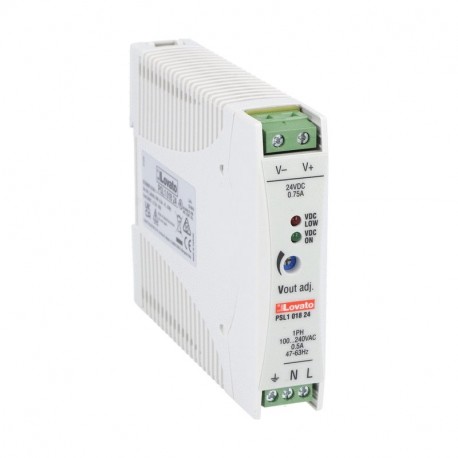 PSL101824 LOVATO Fuente de Alimentación Monofásica ( Entrada L- N 90 ~ 264 VAC ) 0,75A 24VDC