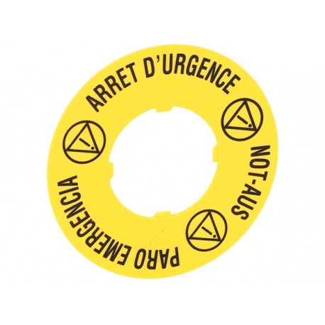 LPXAU118 LOVATO Text ARRET D’URGENCE / NOT-AUS/ PARO EMERGENCIA Ø60mm / 2.4in