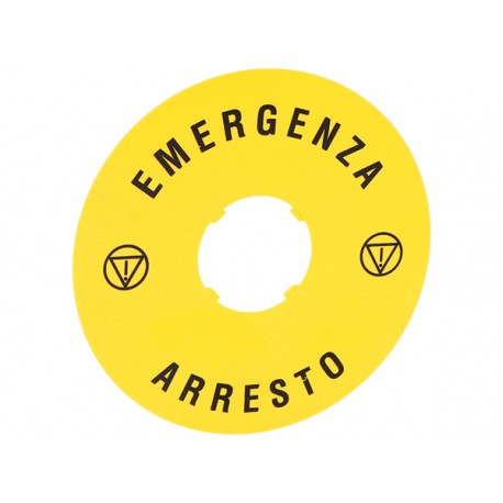 LPXAU112 LOVATO Text EMERGENZA ARRESTO Ø90mm / 3.5in