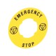 LPXAU115 LOVATO Disco plástico para pulsadores de seta Ø 60 EMERGENCY STOP