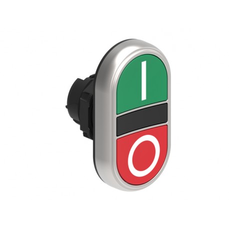 LPCB7123 LOVATO Pulsador Platinum Doble con 2 pulsadores rasantes con símbolo I-0 Verde/Rojo