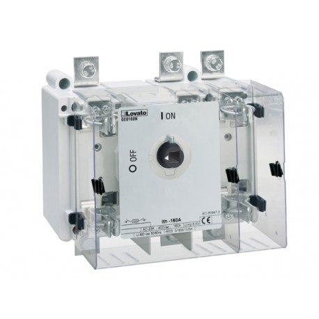 GE0400B LOVATO THREE-POLE SWITCH DISCONNECTOR, WITH BS FUSE HOLDER, 200A
