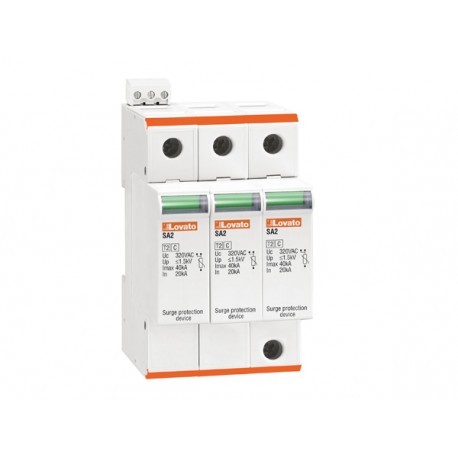 SA23PA320 LOVATO SURGE PROTECTION DISPOSITIF DE TYPE 2 AVEC PLUG-IN CARTOUCHE IEC MAXIMALE DÉCHARGE IMAX COU..