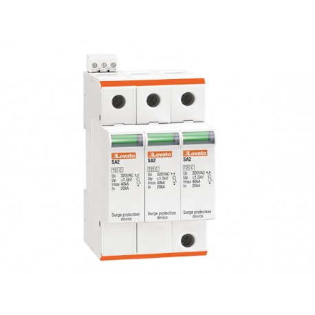 SA23PA320 LOVATO SURGE PROTECTION DEVICE TYPE 2 WITH PLUG-IN CARTRIDGE, IEC MAXIMUM DISCHARGE CURRENT IMAX (..