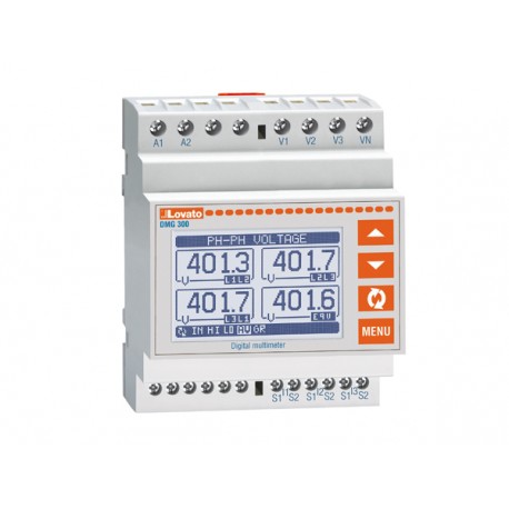 DMG300 LOVATO Grafik-LCD 128x80 Pixel, 4TE, Oberwellenanalyse, Hilfsversorgung 100...240VAC/110...250VDC, Sp..