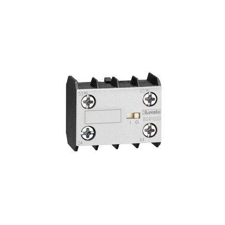 11BGX1020 BGX1020 LOVATO AUXILIARY CONTACT. SCREW TERMINALS, FOR BG SERIES MINI-CONTACTORS, 2NO