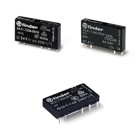 345170055010 FINDER Serie 34 Schmales Steck- /Printrelais (EMR oder SSR) 0,1 – 2 – 6 A