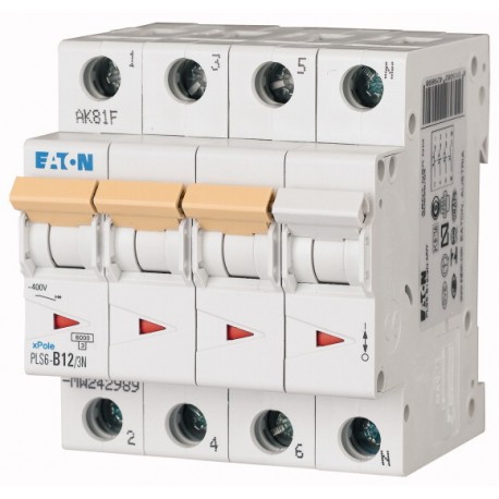 PLS6-B12/3N-MW 242989 EATON ELECTRIC Компоненты распределения питания IEC Миниатюрный автоматический выключа..